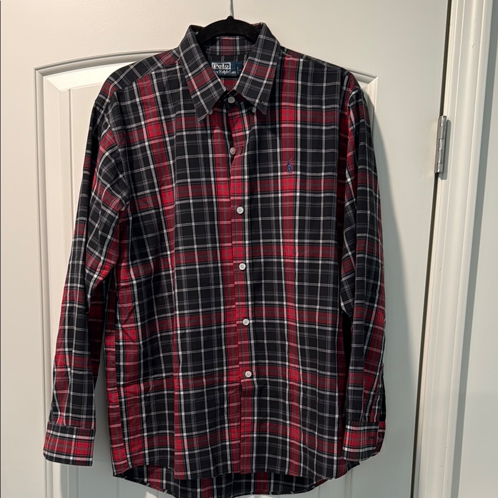 Polo Ralph Lauren Men's Red and Black Plaid Shirt